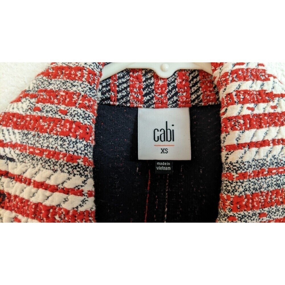 Women's Cabi Patchwork Blazer #6028 Red White Blue Classic Jacket XS EXCELLENT! - Picture 7 of 13